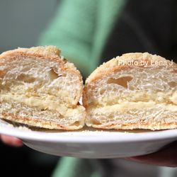 Yoon's Bakery - Sweet Potato Cream Bread ($2.80) - very soft and fluffy. Surface is covered in cake crumbs.