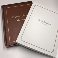 Conti Borbone - Personalized leather guestbook.
Worldwide shipping

www.contiborbone.com/guestbook/