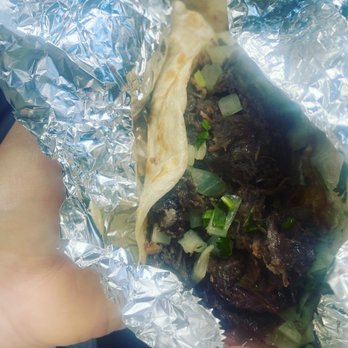Yucatan Tacos And More - Barbacoa fried egg bacon breakfast taco - Food Trucks Near Me - Austin, Texas