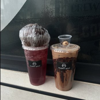 Modern Grind - Energy drink on the left coffee on the right Chocolate muffin - Coffee & Tea Near Me - Avondale, Arizona Modern Grind - Energy drink on the left coffee on the right Chocolate muffin - Coffee & Tea Near Me - Avondale, Arizona