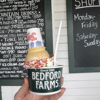 Bedford Farms - Soft serve twist with rainbow sprinkles - Ice Cream & Frozen Yogurt Near Me - Bedford, Massachusetts Bedford Farms - Soft serve twist with rainbow sprinkles - Ice Cream & Frozen Yogurt Near Me - Bedford, Massachusetts