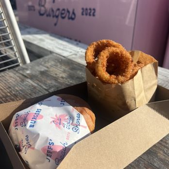 Jeffs' Beach Burgers - 1/4 lb Hamburger & Onion Rings - Burgers Near Me - San Diego, California Jeffs' Beach Burgers - 1/4 lb Hamburger & Onion Rings - Burgers Near Me - San Diego, California