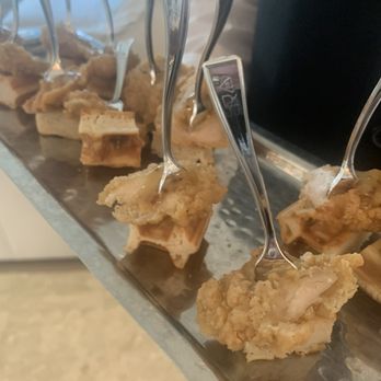 Chez Gourmet Catering - Chicken and waffles appetizer! - Caterers Near Me - Boynton Beach, Florida Chez Gourmet Catering - Chicken and waffles appetizer! - Caterers Near Me - Boynton Beach, Florida