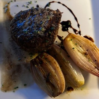 Stagecoach Smokehouse - Filet Mignon with grilled onions as garnishment - Steakhouses Near Me - Sedona, Arizona Stagecoach Smokehouse - Filet Mignon with grilled onions as garnishment - Steakhouses Near Me - Sedona, Arizona