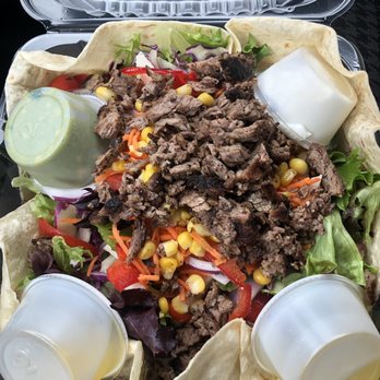 Dos Coyotes Border Cafe - Adobe salad with steak. DEElicious! - Mexican Near Me - Elk Grove, California