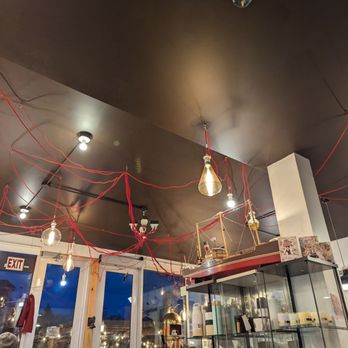 Britannia Coffeehouse - There's always a little surprise depending where you sit. Today it was the fabulous red utility cord lighting that caught my eye. - Coffee & Tea Near Me - Ottawa, Ontario Britannia Coffeehouse - There's always a little surprise depending where you sit. Today it was the fabulous red utility cord lighting that caught my eye. - Coffee & Tea Near Me - Ottawa, Ontario