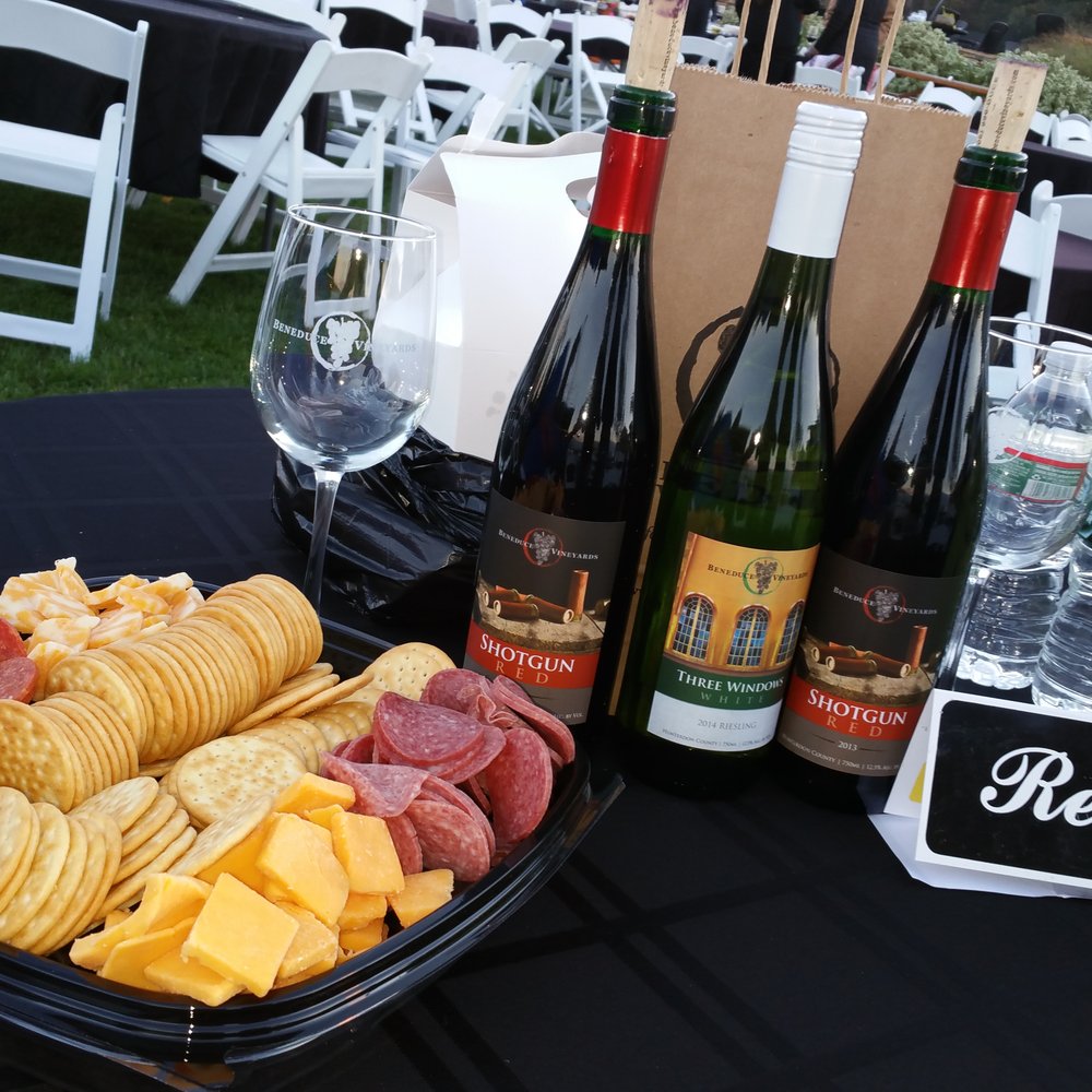 Beneduce Vineyards - Our table. The shot gun is the sweetest they have and it's red & the 3 windows is white but more semi sweet. - Wineries Near Me - Pittstown, New Jersey