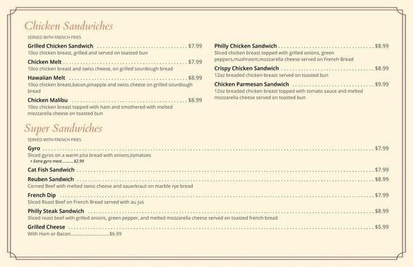 Menu photo 8 Edinburgh Diner Edinburgh, IN