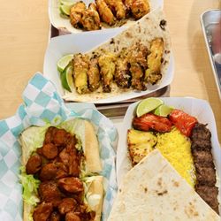 6 Skewers - Bandari, Spicy Wings, Garlic Butter Wings, Chicken&Koobideh Combo