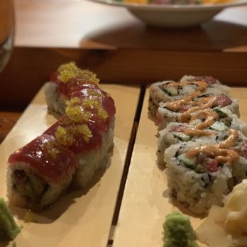 O-Ku - Yuzu tuna, spicy tuna maki, beef tartar (in the back) - Sushi Bars Near Me - Washington, DC, District of Columbia O-Ku - Yuzu tuna, spicy tuna maki, beef tartar (in the back) - Sushi Bars Near Me - Washington, DC, District of Columbia