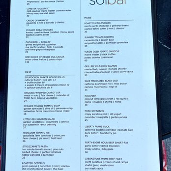 Solbar - Dinner menu - Oct 2022 - New American Near Me - Calistoga, California Solbar - Dinner menu - Oct 2022 - New American Near Me - Calistoga, California