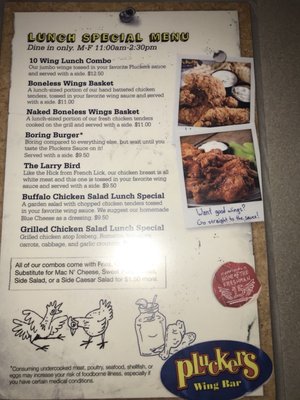 Menu photo 6 Pluckers Wing Bar - Oak Hill Austin, TX