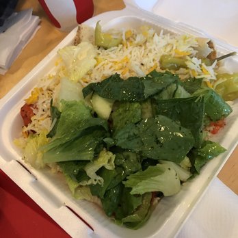 Mediterranean Grill - Salad and combo platter (half eaten and taken to go due large portion size) - Mediterranean Near Me - Pasadena, California