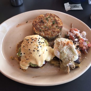 Snooze, an A.M. Eatery - The Benny Duo: Avocado and the Chile Verde. - Breakfast & Brunch Near Me - Orange, California Snooze, an A.M. Eatery - The Benny Duo: Avocado and the Chile Verde. - Breakfast & Brunch Near Me - Orange, California