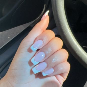 Montano Nails - Acrylic full set coffin French tip - Nail Salons Near Me - El Dorado Hills, California