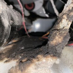 Klean Ventz Dryer Vent Cleaning - Burnt lint inside a dryer as a result of a clogged vent
