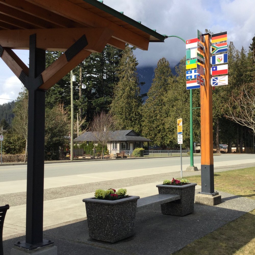 District Hall - Bus stop - signage and local scenery. - Landmarks & Historical Buildings Near Me - Hope, British Columbia District Hall - Bus stop - signage and local scenery. - Landmarks & Historical Buildings Near Me - Hope, British Columbia