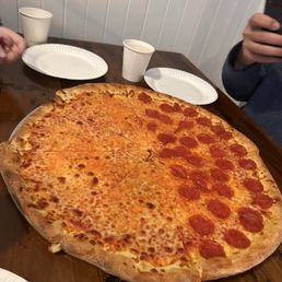 Half cheese half pepperoni Half cheese half pepperoni