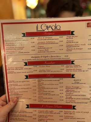 Menu photo 1 Il Gigolo Paris, 75 Menu photo 1 Il Gigolo Paris, 75