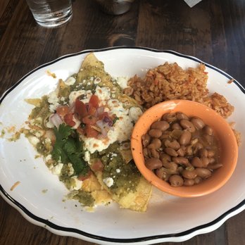 Dos Bocas - Enchilada verde (comes with 3 enchiladas; I was starving, so I'd already eaten one before taking a pic), rice, and charro beans - Cajun/Creole Near Me - Atlanta, Georgia