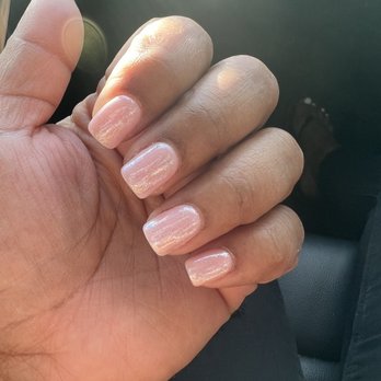 Nailology Spa - Dip gel nails with fairy dust on top - Nail Salons Near Me - Garden Grove, California