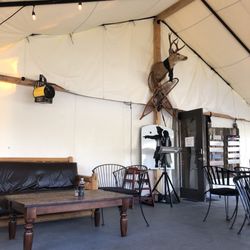 Clark and Lewie's - The back (north) side of the covered patio.