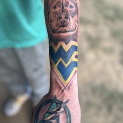 Sunshine Tattoo Studio - Flash / Green Arrow, Flying WV, and American Bully