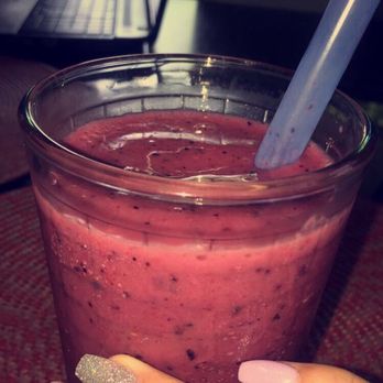 Expert Nails - two days later, admiring my nails while drinking a smoothie - Nail Salons Near Me - Mentor, Ohio