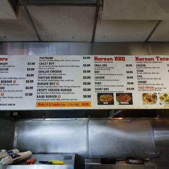 Corner Grille - The main menu. - Korean Near Me - Van Nuys, California
