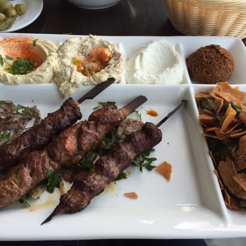 Al Aseel Restaurant - Lamb and kofta plate with hummus, babaganoush, garlic dip, falafel ball and fattoush salad - Middle Eastern Near Me - Greenacre, NSW Al Aseel Restaurant - Lamb and kofta plate with hummus, babaganoush, garlic dip, falafel ball and fattoush salad - Middle Eastern Near Me - Greenacre, NSW
