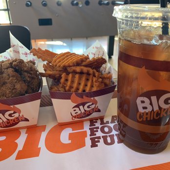 Big Chicken - Splurge meal: five piece tenders, sweet potato waffle fries, large iced tea. So so so so good. - Chicken Shop Near Me - Las Vegas, Nevada