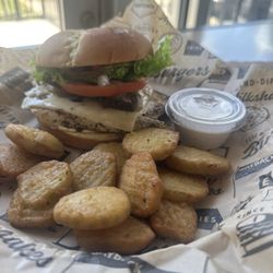 Wayback - Grilled chicken sandwich and fried pickles are delicious