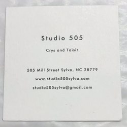 Studio 505 - Back of business card
