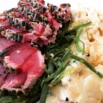 Stones Throw - Seared tuna with seaweed and mashed potatoes. AMAZING!!! - New American Near Me - York, Maine Stones Throw - Seared tuna with seaweed and mashed potatoes. AMAZING!!! - New American Near Me - York, Maine