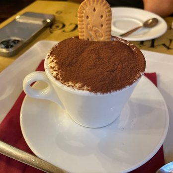 Mimì e Cocò - Tiramisù "Mimì e Cocò" (Mascarpone cream, coffee with Gentilini cookies) - Italian Near Me - Rome, RM Mimì e Cocò - Tiramisù "Mimì e Cocò" (Mascarpone cream, coffee with Gentilini cookies) - Italian Near Me - Rome, RM