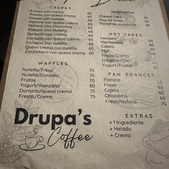 Drupa’s Coffee - Menu - Teotitlán del Valle, OAX Drupa’s Coffee - Menu - Teotitlán del Valle, OAX