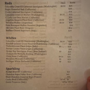 The Birches Resort - Wine Menu - Resorts Near Me - Rockwood, Maine
