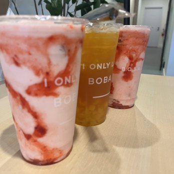 BobaLust - Strawberry seduction with strawberry bits & lactose free milk, legend of momo & strawberry seduction with strawberry bits & regular milk - Bubble Tea Near Me - Lynnwood, Washington BobaLust - Strawberry seduction with strawberry bits & lactose free milk, legend of momo & strawberry seduction with strawberry bits & regular milk - Bubble Tea Near Me - Lynnwood, Washington