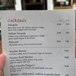 Kazbar - Drinking menu