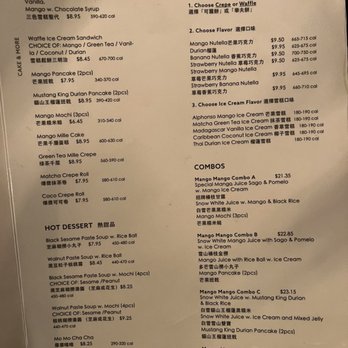 Mango Mango Dessert - Menu - Desserts Near Me - New York, New York Mango Mango Dessert - Menu - Desserts Near Me - New York, New York