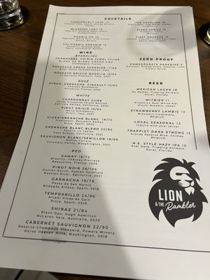Menu photo 1 Lion & The Rambler Coral Gables, FL Menu photo 1 Lion & The Rambler Coral Gables, FL