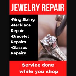 Fine jewelry repair available by expert goldsmiths.