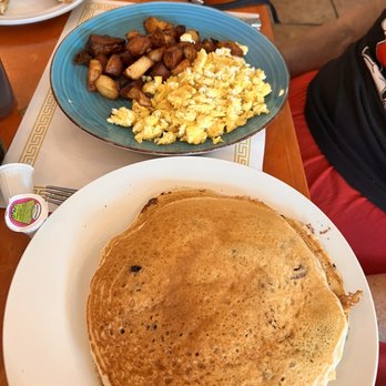 Webby's Grub and Pub - Blueberry Pancakes, Scrambled Eggs, Home Fries, Toast - American Near Me - Plantation, Florida Webby's Grub and Pub - Blueberry Pancakes, Scrambled Eggs, Home Fries, Toast - American Near Me - Plantation, Florida