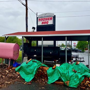 Sooner BBQ - a pile of wood in front of a bbq - Barbeque Near Me - Stuarts Draft, Virginia Sooner BBQ - a pile of wood in front of a bbq - Barbeque Near Me - Stuarts Draft, Virginia