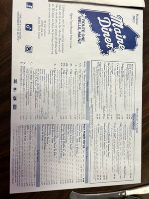 Menu photo 5 Maine Diner Wells, ME