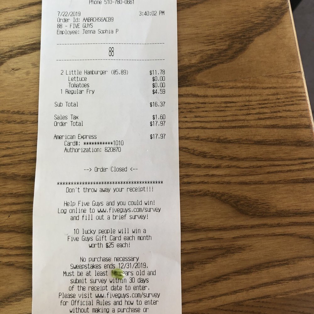Five Guys - Lock at the price of French Frys unbelievable - Fast Food Near Me - Hayward, California Five Guys - Lock at the price of French Frys unbelievable - Fast Food Near Me - Hayward, California