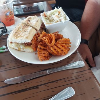 Dead Dog Saloon - Cuban sandwich coleslaw and sweet potato fries - Seafood Near Me - Murrells Inlet, South Carolina Dead Dog Saloon - Cuban sandwich coleslaw and sweet potato fries - Seafood Near Me - Murrells Inlet, South Carolina
