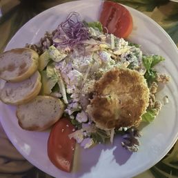 Crab salad, it came with 2 crab cakes but I ate one before the pic Crab salad, it came with 2 crab cakes but I ate one before the pic