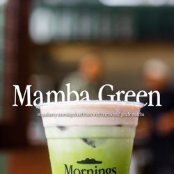 Mornings Coffee Garden Grove - Matcha with our Strawberry Cloud Foam