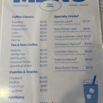 Besa - Menu - Coffee & Tea Near Me - Santa Ana, California Besa - Menu - Coffee & Tea Near Me - Santa Ana, California